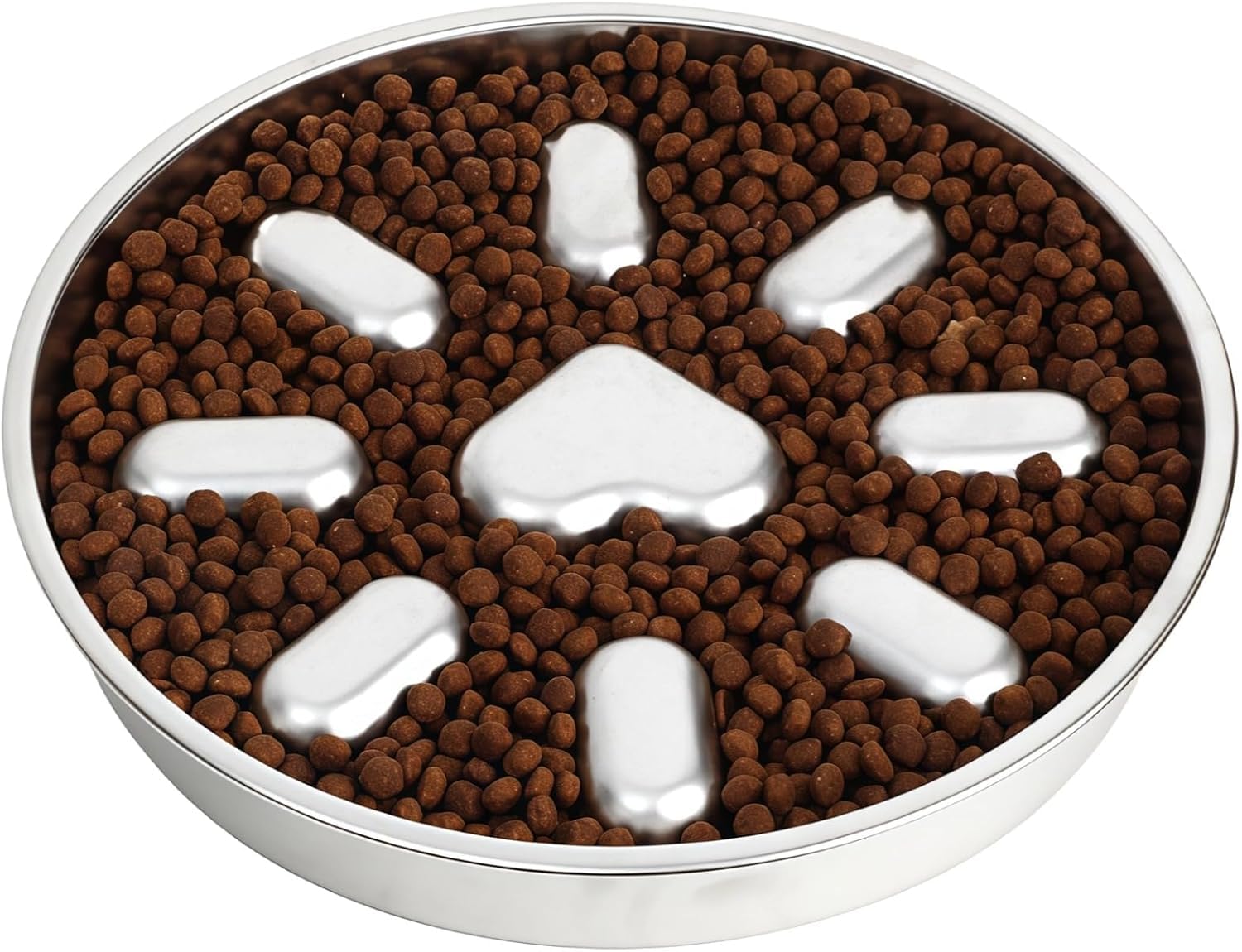 Gamelle for Chien à Alimentation Lente, en Acier Inoxydable, Conception Anti-étranglement, Circulaire avec 9 saillies, antidérapante, for Jeunes Chiens et Chiens