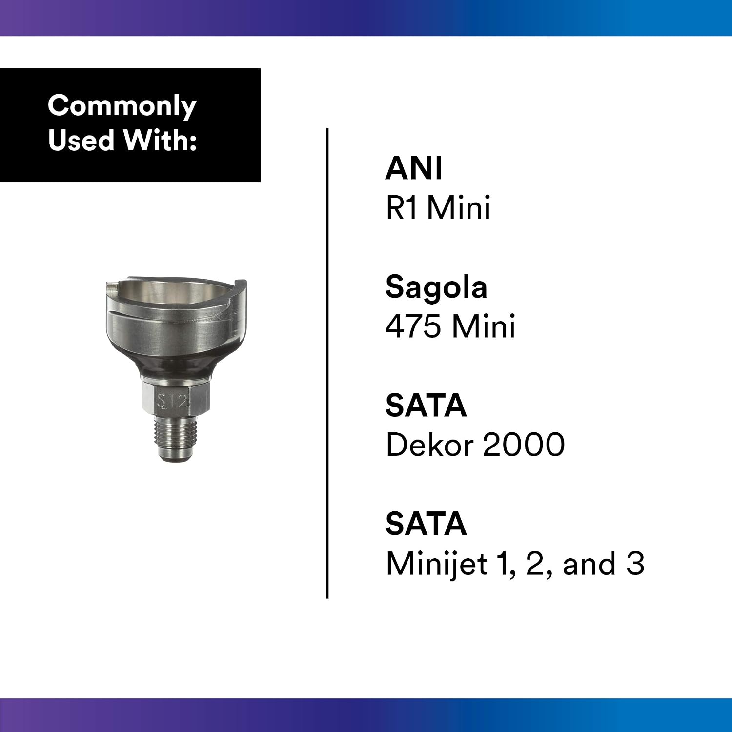 3M PPS 2.0 Spray Gun Adapter #S12, 26022, 10 mm Male, 1.0 mm Thread, Connects Select ANI, Sagola and SATA Paint Guns to PPS 2.0 Paint Spray System, 1 Pack