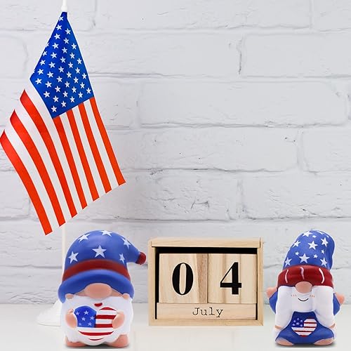 Miniatura 6 de JOINBO Juguetes esponjosos de gnomos del 4 de julio para niños, paquete de 6 regalos de fiesta del Día de la Independencia, alivio del estrés de