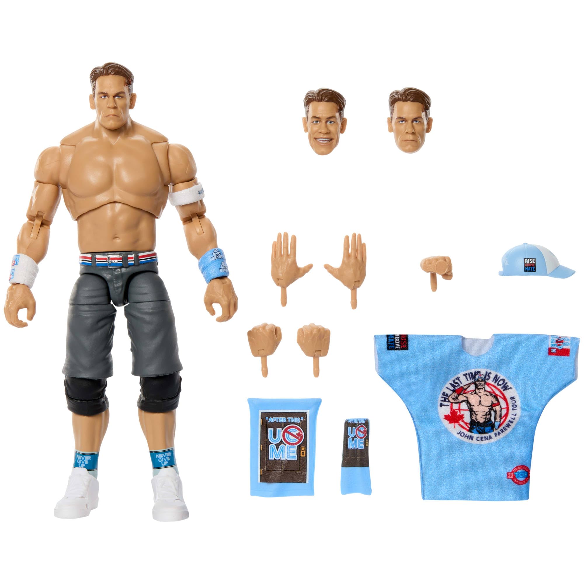 Mattel WWE Ultimate Edition Action Figure & Accessories Set, John Cena 6-inch Collectible with Swappable Heads & Hands, 30 Articulation Points​​​, JHV97