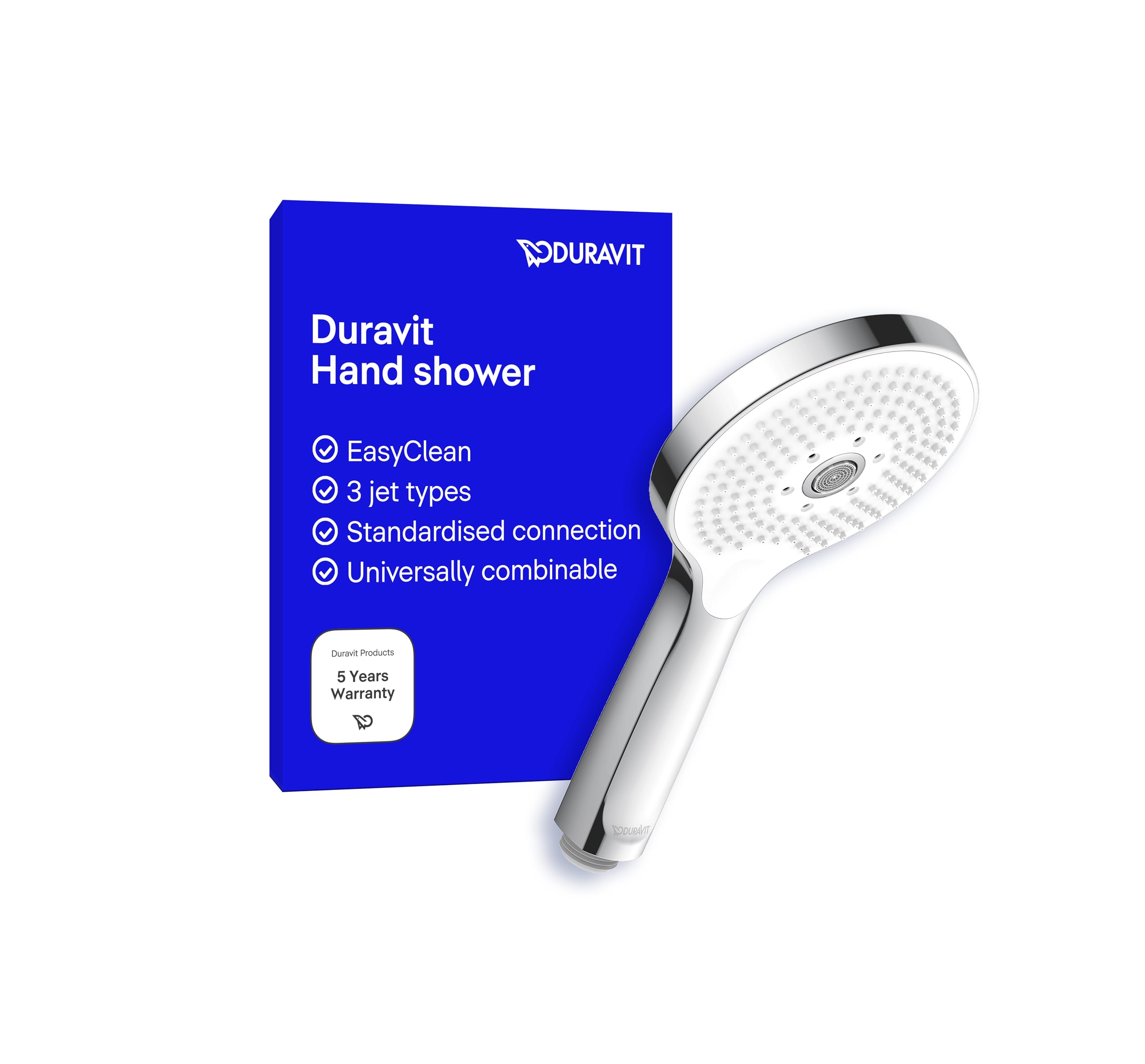 Duravit UV0650017010 Universal Shower Head, Chrome/White