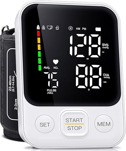 Blood Pressure Machine for Home Use Automatic Blood Pressure Monitor with 2x120 Reading Memory Adjustable Arm Cuff 8.7" - 15.7" with Large LED Backlit Display view 1