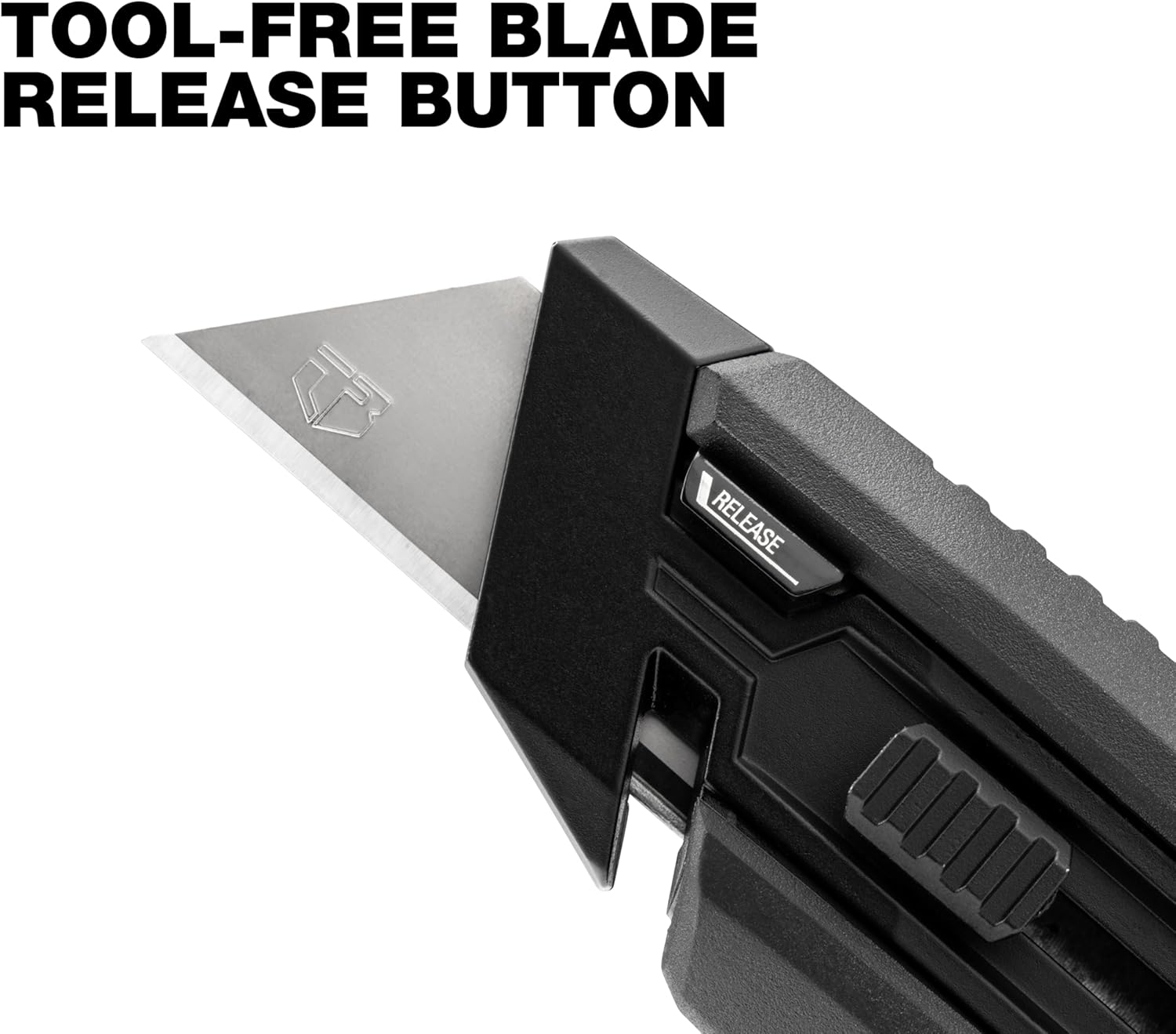 ToughBuilt – Angled Utility Knife with Pry Bar, Folding Knife with Ergonomic Angled Design, Integrated Pry Bar, Scraper Edge, and Quick-Change Blade System for Professional Jobsite Use (TB-H4-11-A)