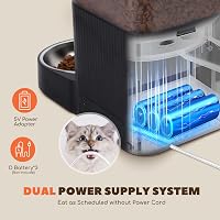 Nobleza WiFi Automata Kisállat Etető 4,2L - Kutyáknak és Macskáknak, Időzítővel, Hangrögzítéssel, 1-10 Adagolás, Rozsdamentes Tál, Fekete 5