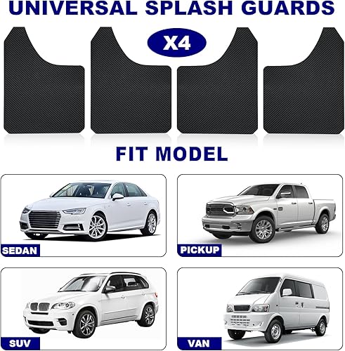 Miniatura 5 de Aletas universales para barro con efecto de fibra de carbono, protectores contra salpicaduras, guardabarros, guardabarros, guardabarros,