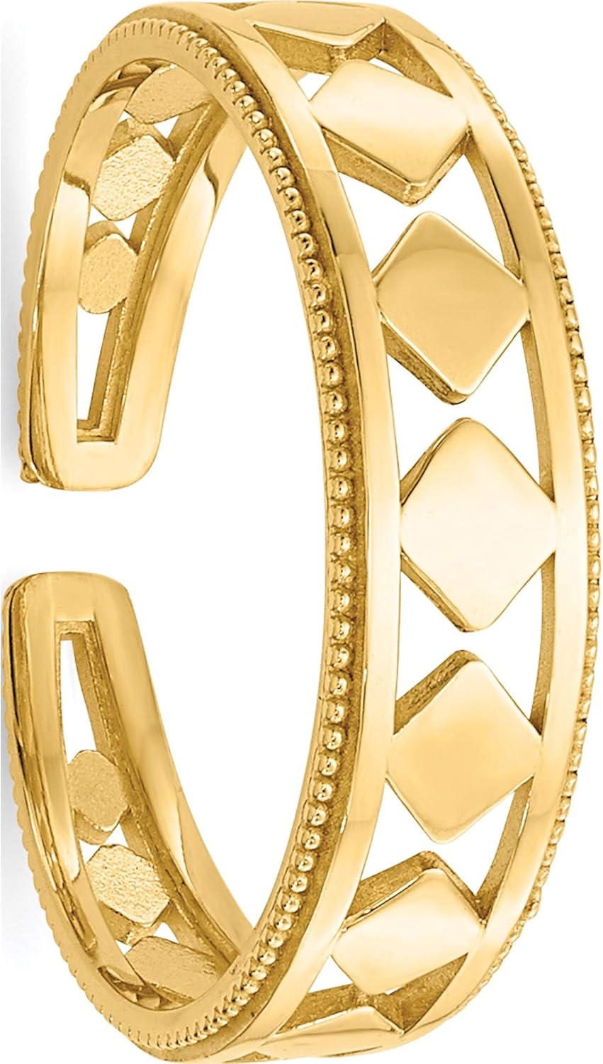 14K Yellow Gold Diamond Shapes Toe Ring - Jewelry By Sweet Pea