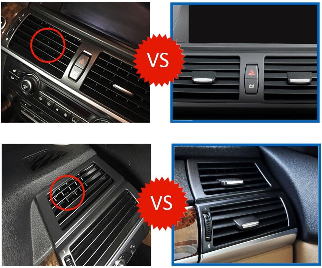 Jaronx Compatible with BMW X5/X6 Air Vent Clip Tab, Upgraded Fresh AC Grille Air Conditioning Vent Outlet Tab Clip (Compatible with BMW X5 E70 2006-2012, X6 E71 2008-2013) (Front Row) (Pack of 2)