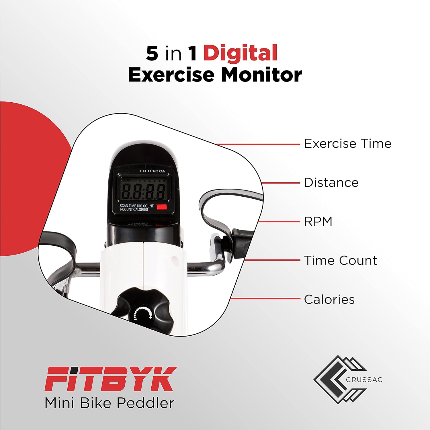 ❤ Crazy Deals CRUSSAC Portable Exercise Pedal Bike for Legs and Arms, Mini Exercise Peddler with LCD Display Get Special Price CRUSSAC Portable Exercise Pedal Bike for Legs and Arms, Mini Exercise Peddler with LCD Display