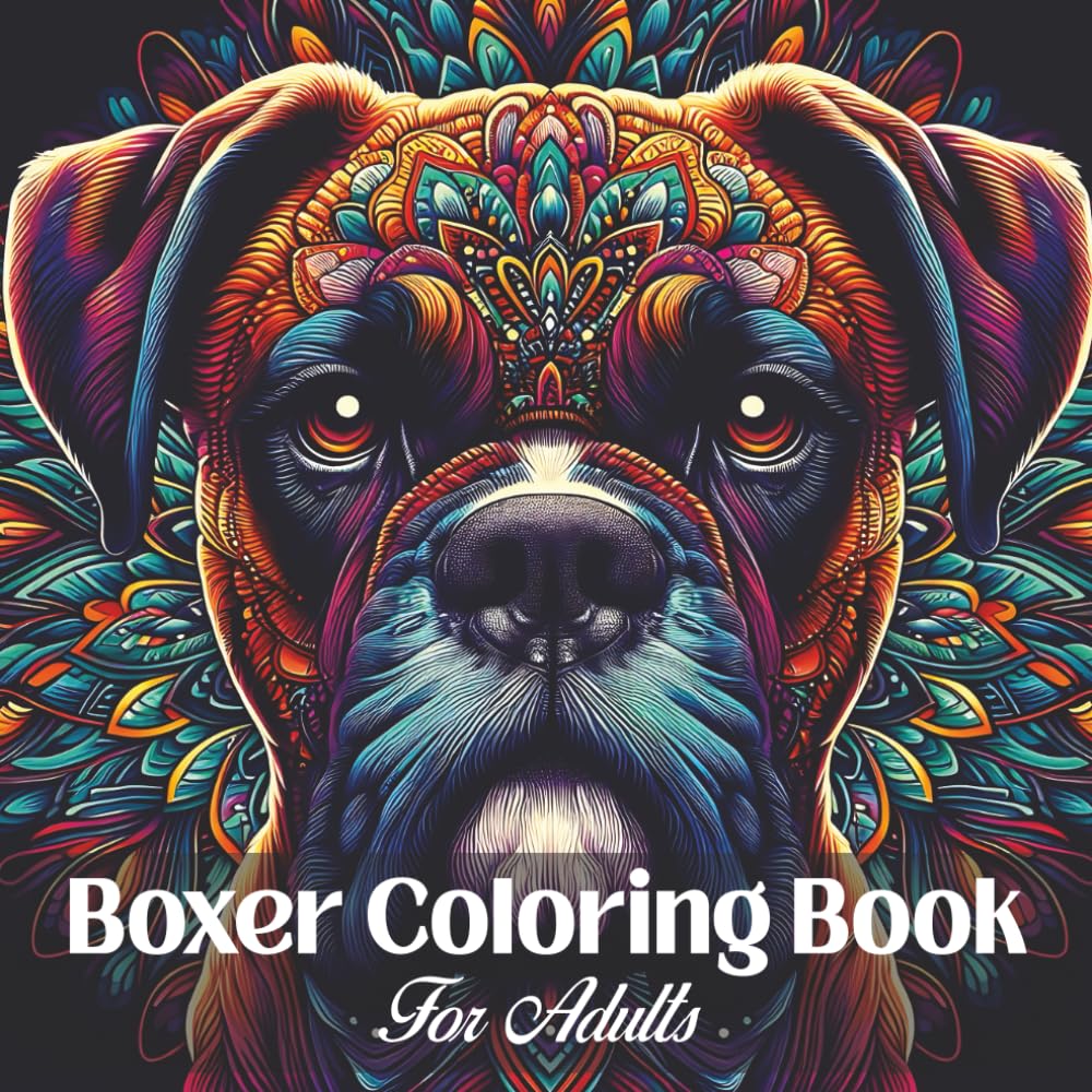 Boxer Coloring Book for Adults: Relaxing Boxer Dog Mandala Designs for Stress Relief, Mindfulness, and Creative Coloring