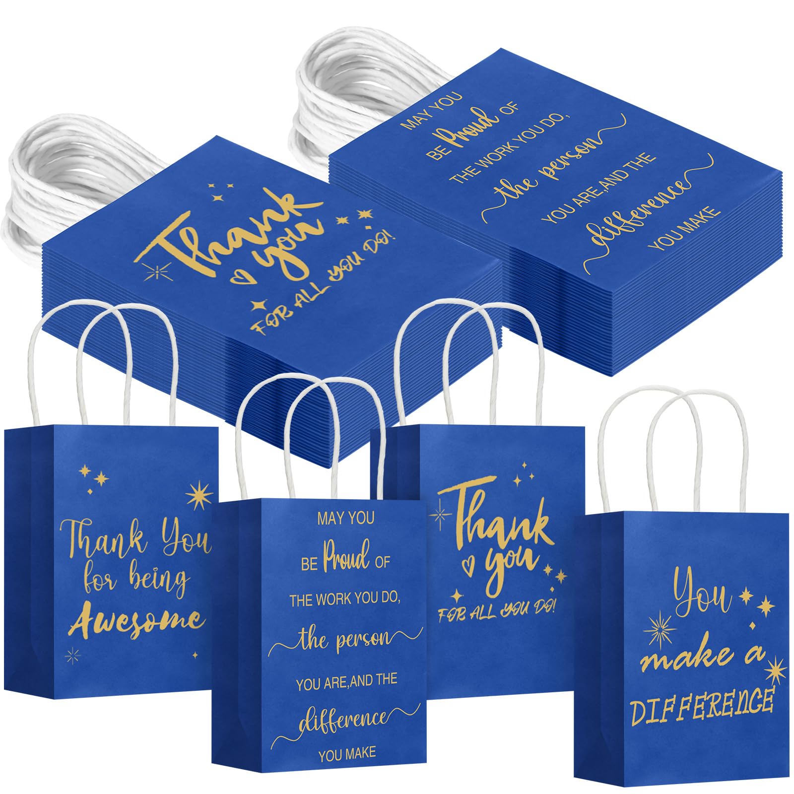 Gueevin 40 Thank You Gift Bags in Royal Blue