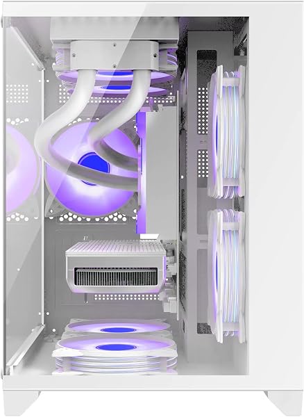 pcケース ミドルタワー pcケース 強化ガラスモデル micro-atx ホワイト(White) - 3