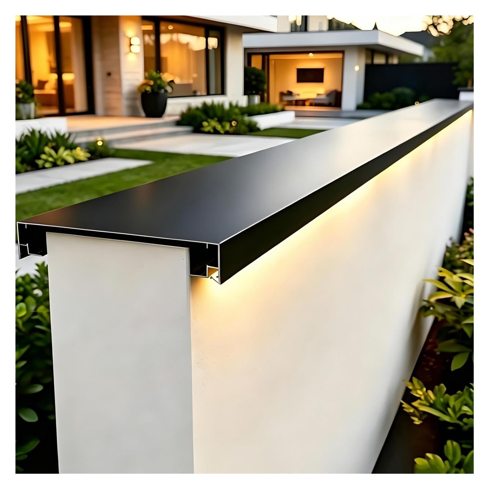 Albardilla Aluminio con Ranura para LED, para Muros De Ladrillo