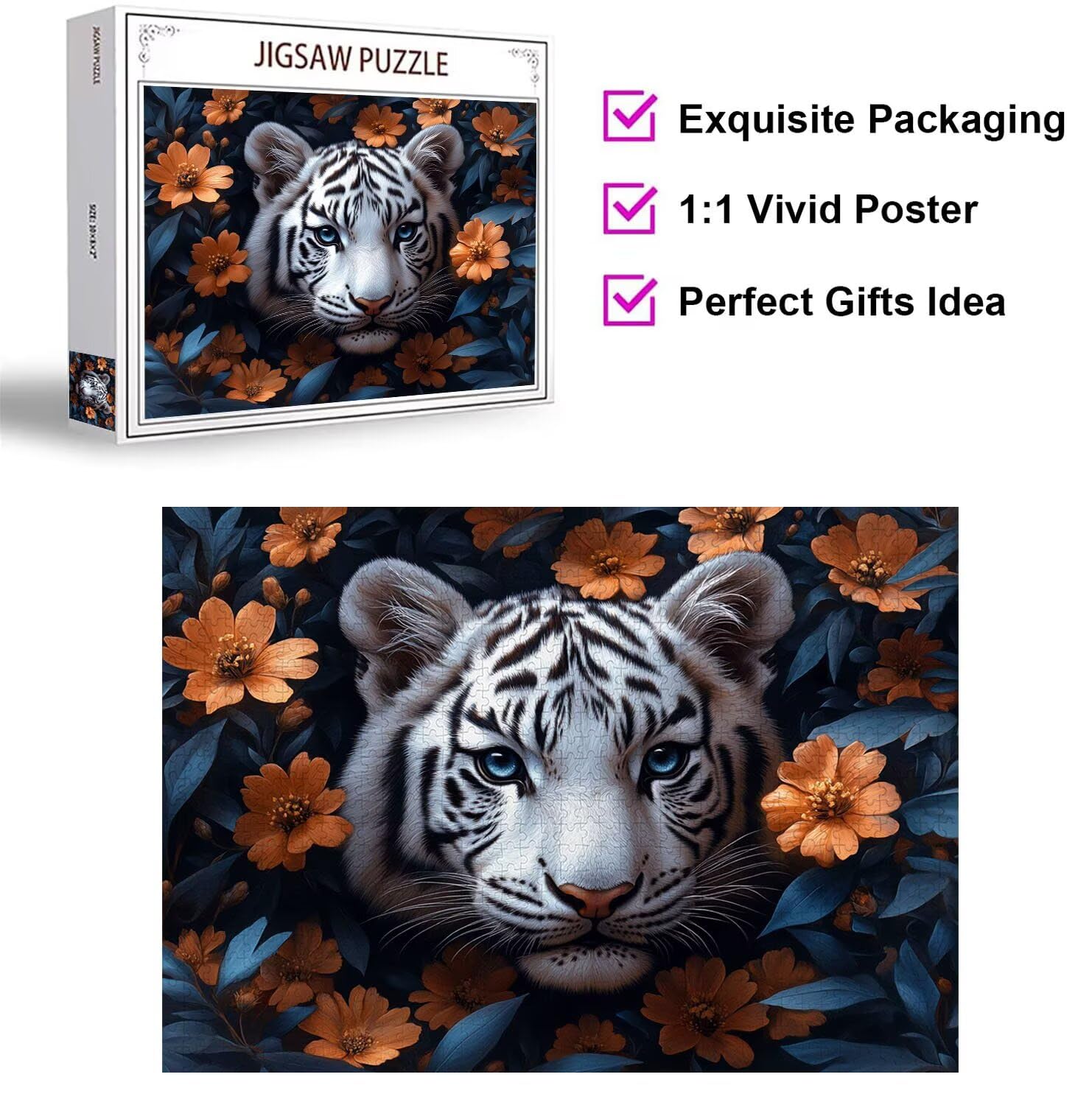 Puzzle 5000 Pezzi Fiori Puzzle Adulti, Gioco Educativo, n-294 | Jigsaw Puzzles tigre, Impossibile Difficile Sfida, Classici Gioco Familiare, Giochi Divertenti, Idee Regalo