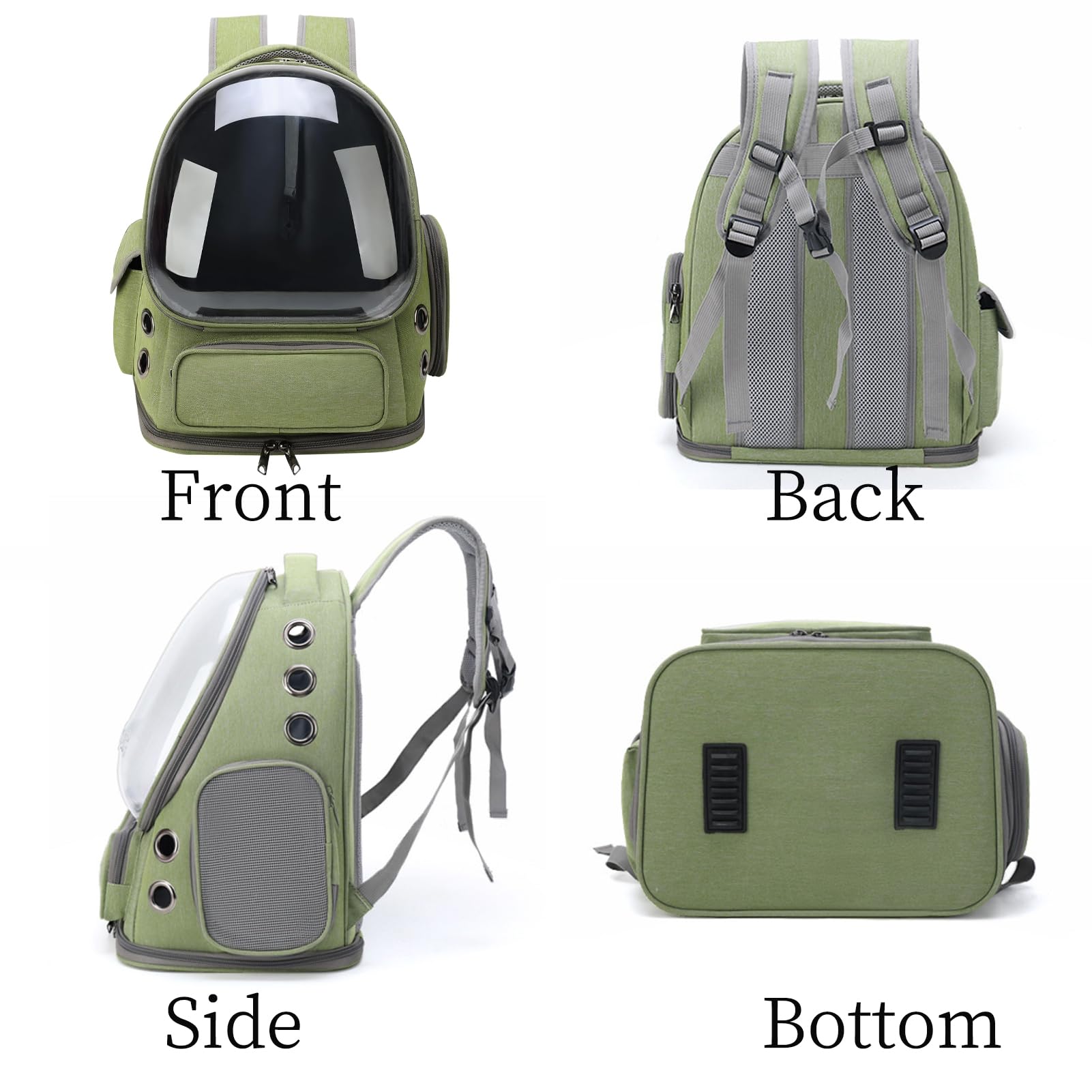 Mochila de burbujas para gatos, mochila transpirable para gatos, gran espacio, transportador de viaje para mascotas para gatitos, perros pequeños de hasta 15 libras, transportador transparente para