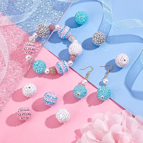 Miniatura 5 de PH PandaHall 20 cuentas en trozos de 0.709 in de resina de goma de mascar de acrílico con diamantes de imitación, grandes sueltas para Halloween,