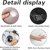 Vista 3 de Almohada para reposacabezas de automóvil realmente acogedora, almohada para el cuello del automóvil para conducir con correa ajustable, 100% espuma