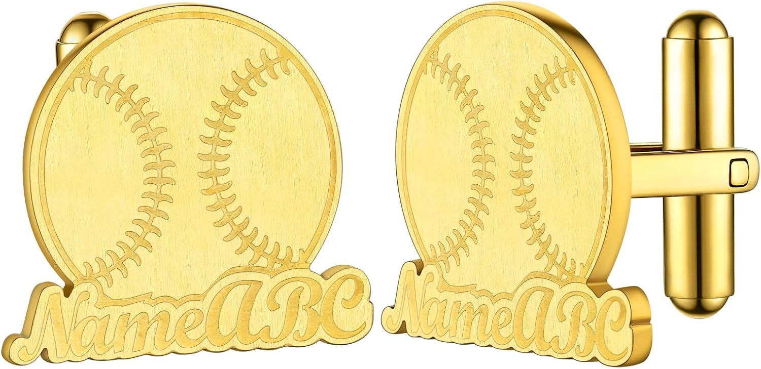 Personalized Cufflinks for Men, Custom Number Name Shirts Cuff Links Gifts for Father Boyfriend Husband, Initial Monogram Groom Cufflink from Bride Wedding Jewelry