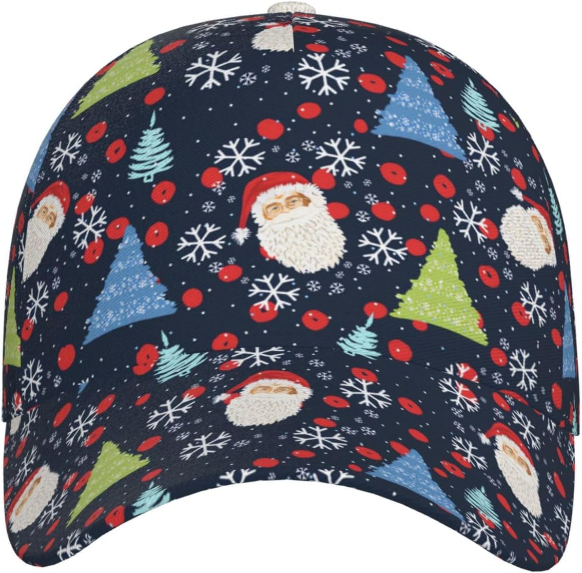 Christmas Snowflakes Flat Baseball Cap Xmas Golf Hat Adjustable Snapback Hat Red Plaid Cap Hats for Men Women