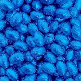 Blue Solid Milk Chocolate Foil Easter Eggs x 500g Approx 100 Eggs