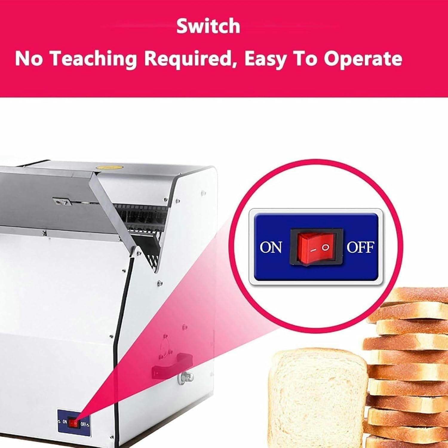 Commercial Toast Bread Slicer, 12mm Thickness Electric Cutting Machine, 304 Stainless Steel Food Slicer, 31PCS Bakery Cutter, Electric Meat Slicer For Homemade Bread Fruit Vegetable