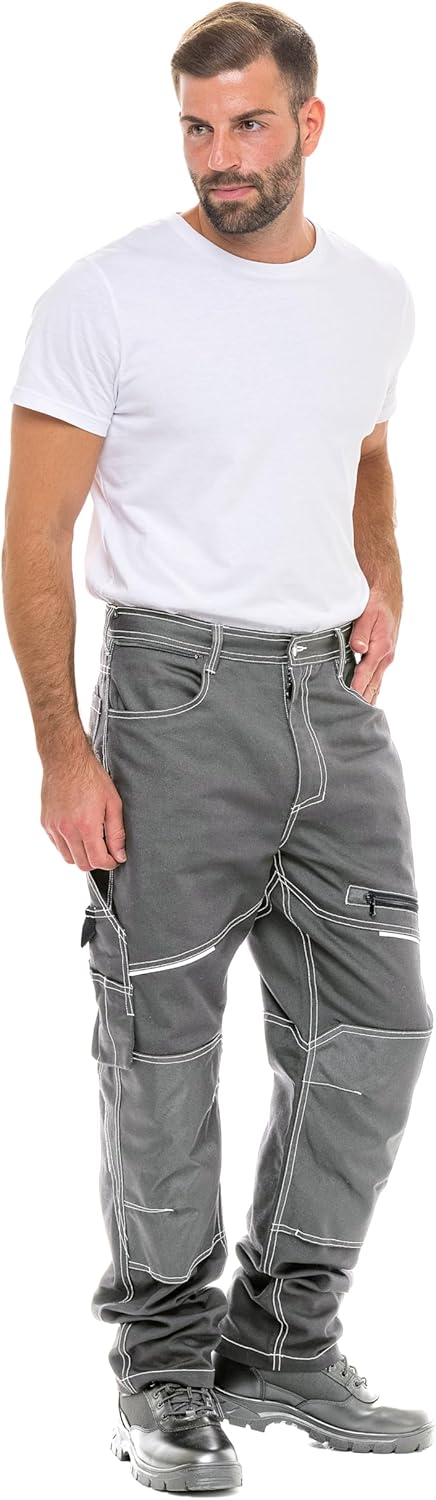 Notus Men’s Tactical Utility Work Pants Detachable Holster Pockets Reinforced Knees Cargo Pocket Tool Bag Construction Pants