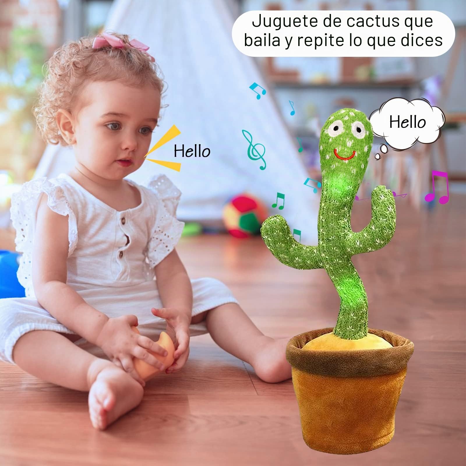 seOSTO Cactus Bailarin, Juguete de Peluche Que Baila y Repite tu Voz, con Canciones, Dancing Toys Que Habla Regalos Adecuados para Niños