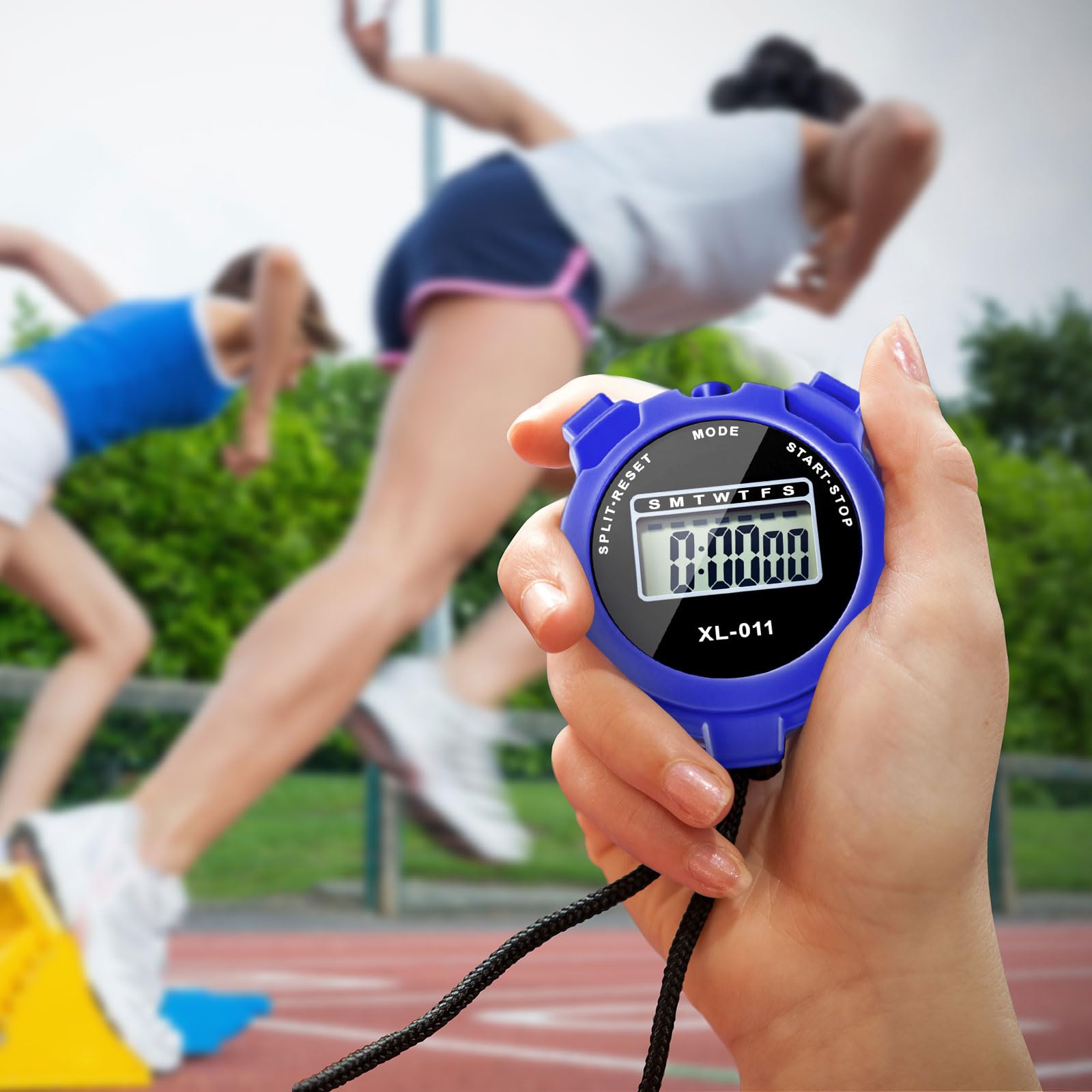 Tellegloww 40 cronómetro digital a granel, pantalla grande, cronómetro electrónico multifunción con calendario, reloj para natación, correr, entrenamiento, entrenadores, árbitros, profesores (5