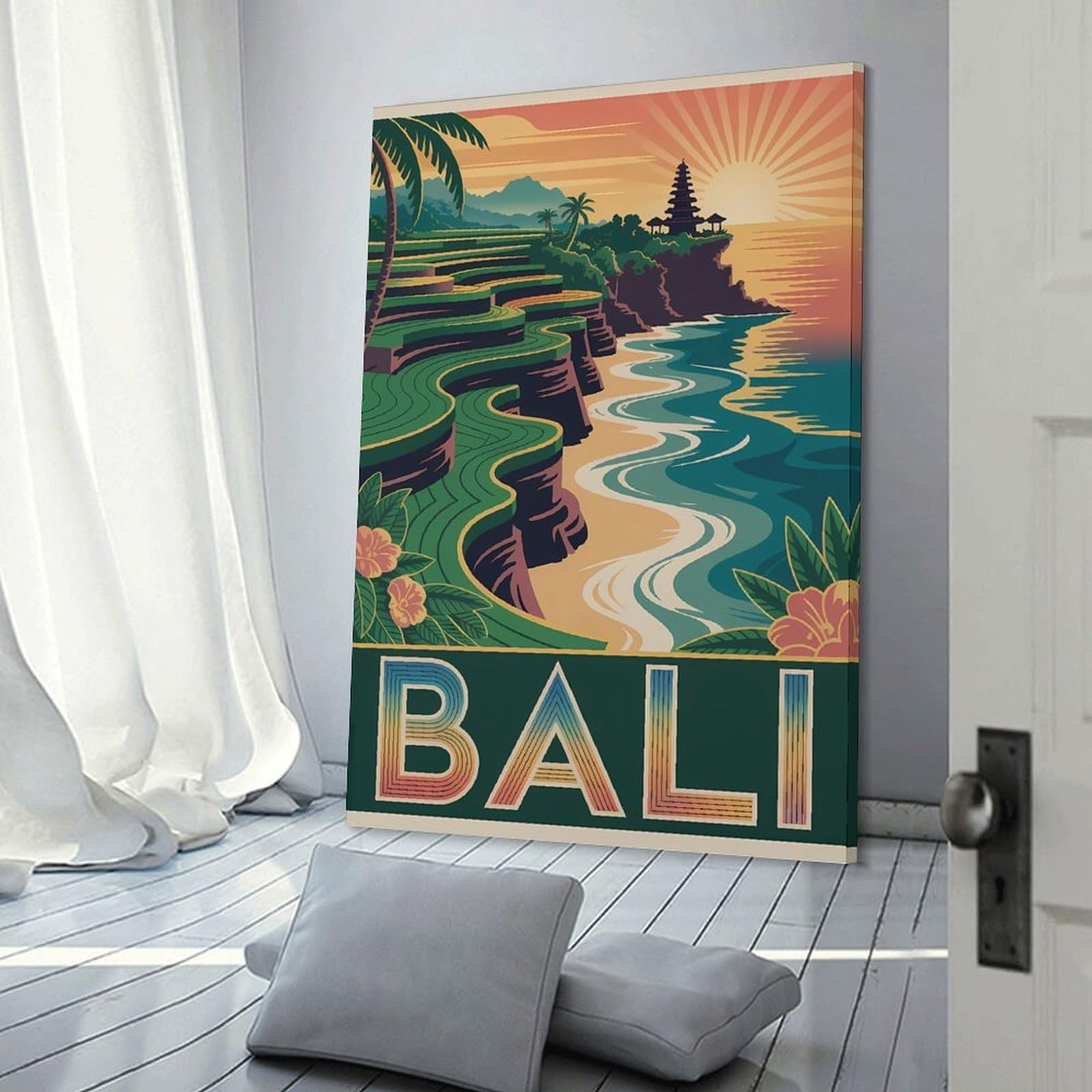 Junmoney Bali Travel (3) Room Decor Wall Art 08x12inch(20x30cm), for Wall Displays, Bedrooms Or Room Updates, Ideal for Building A Coordinated Art Wall