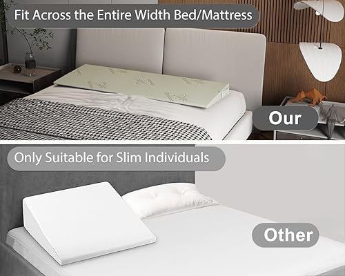 Miniatura 4 de Almohada de cuña extra ancha para aliviar el reflujo ácido, cuña de colchón, elevador de colchón inclinado, almohada de cuña de cama para dormir,