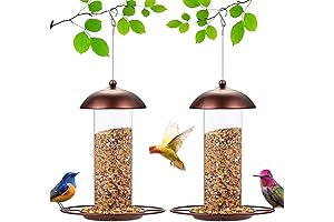 2 Pack Metal Wide Bird Feeders: Durable and Spacious Feeding Solution for Your Feathered Friends