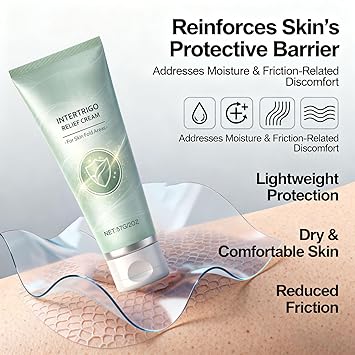 Intertrigo Cream Skin Fold Care & Chafing Support Cream With Zinc Oxide & Undecylenic Acid, Intertrigo Relief Cream for Skin Fold Areas, Chafing Prevention, Moisture & Friction Control (1PC)