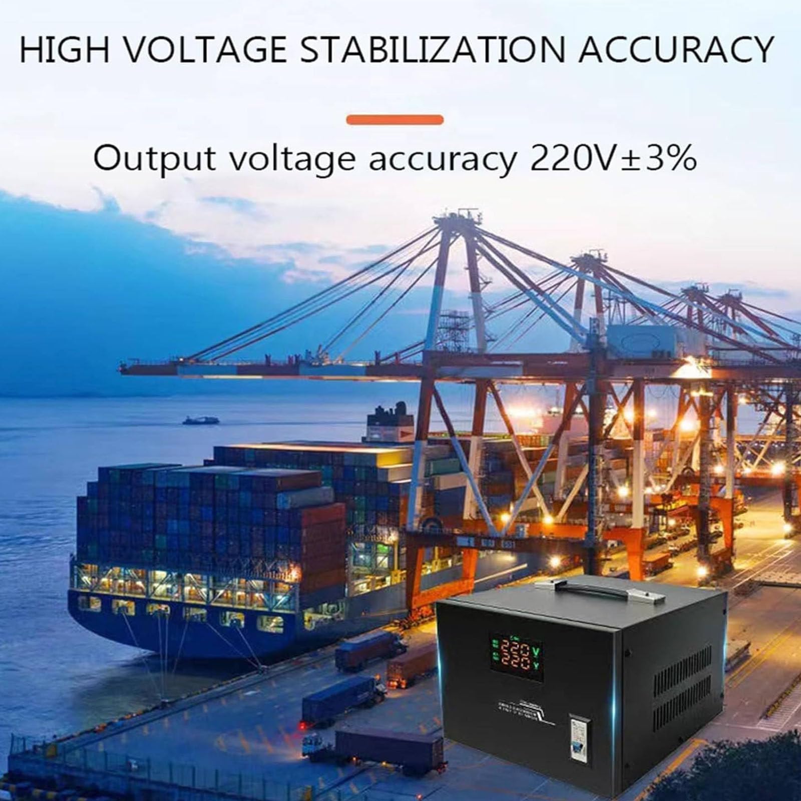 Estabilizador voltaje electrónico,estabilizador voltaje completamente automático 1000W-10000W Fuente alimentación estabilizada CA refrigeradores,computadoras,hogares alta potencia,5000W-110V