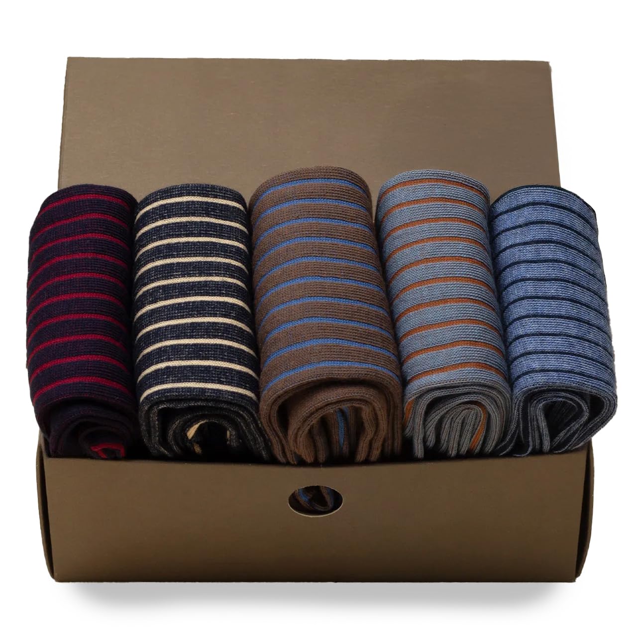 GATTI A POIS Box Lux 5 Paia Calze Lunghe Vanisè in Cotone Filo di Scozia, Motivi Misti, Elegante, con Fragranza Ambrata