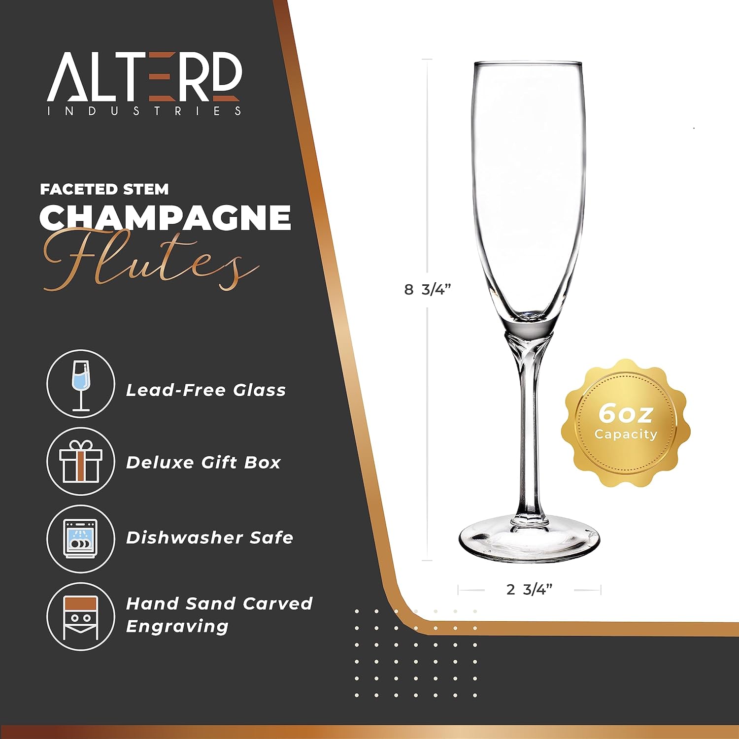 Personalized Wedding Champagne Flutes - Anniversary Toasting glasses wedding Mr and Mrs Couples Wedding Gift Champagne Toasting Flutes Glasses (Half Heart, Flutes W/Keepsake Box, Faceted Stem)