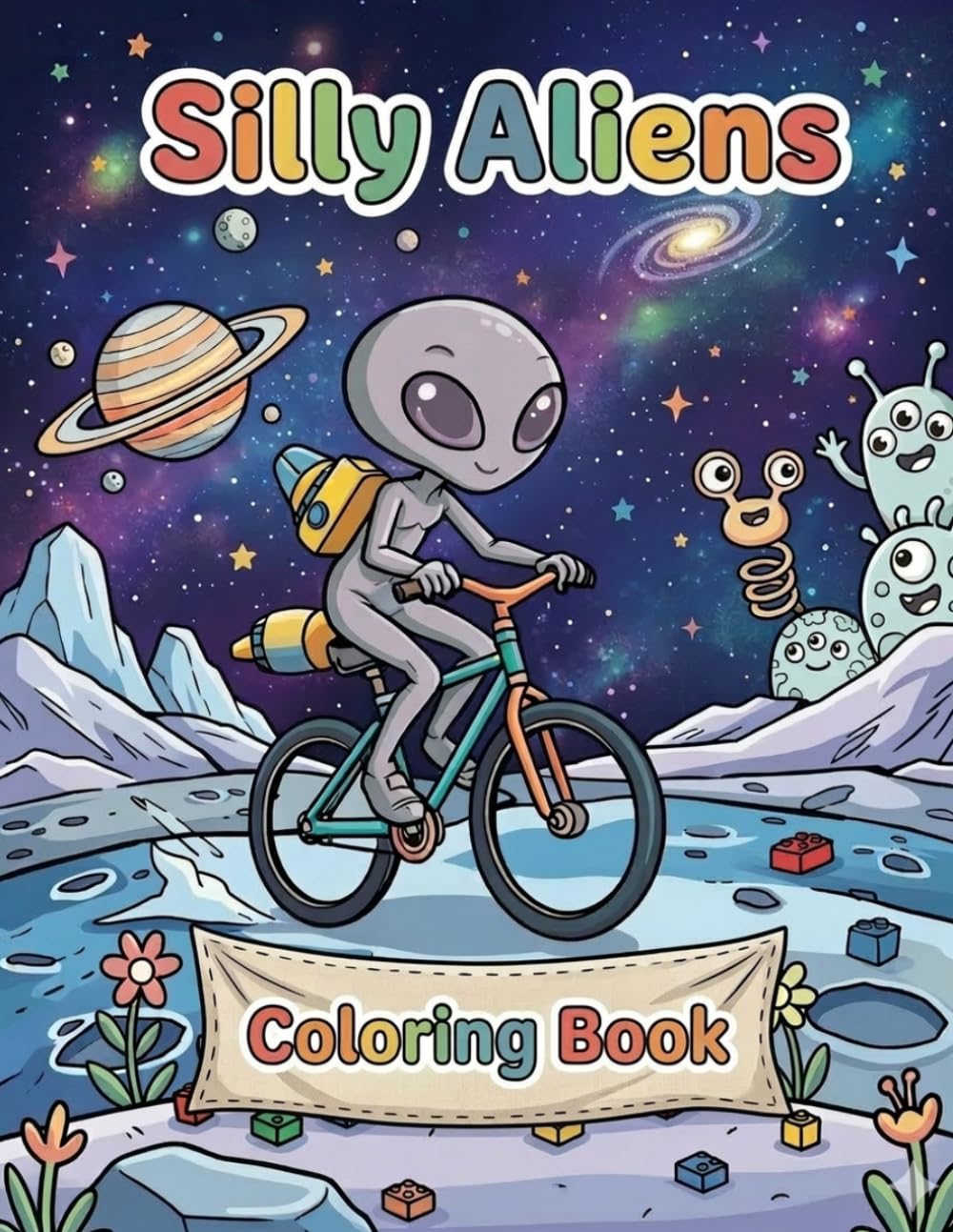 Silly Aliens Coloring Book for Kids Ages 3–8: Fun Cute Aliens, Planets, UFOs, and Outer Space Creatures with Easy Coloring Pages for Creative Kids Who Love Space