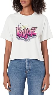 Bratz Classic Spray Paint Style Vintage Chest Logo Women's Crop Top