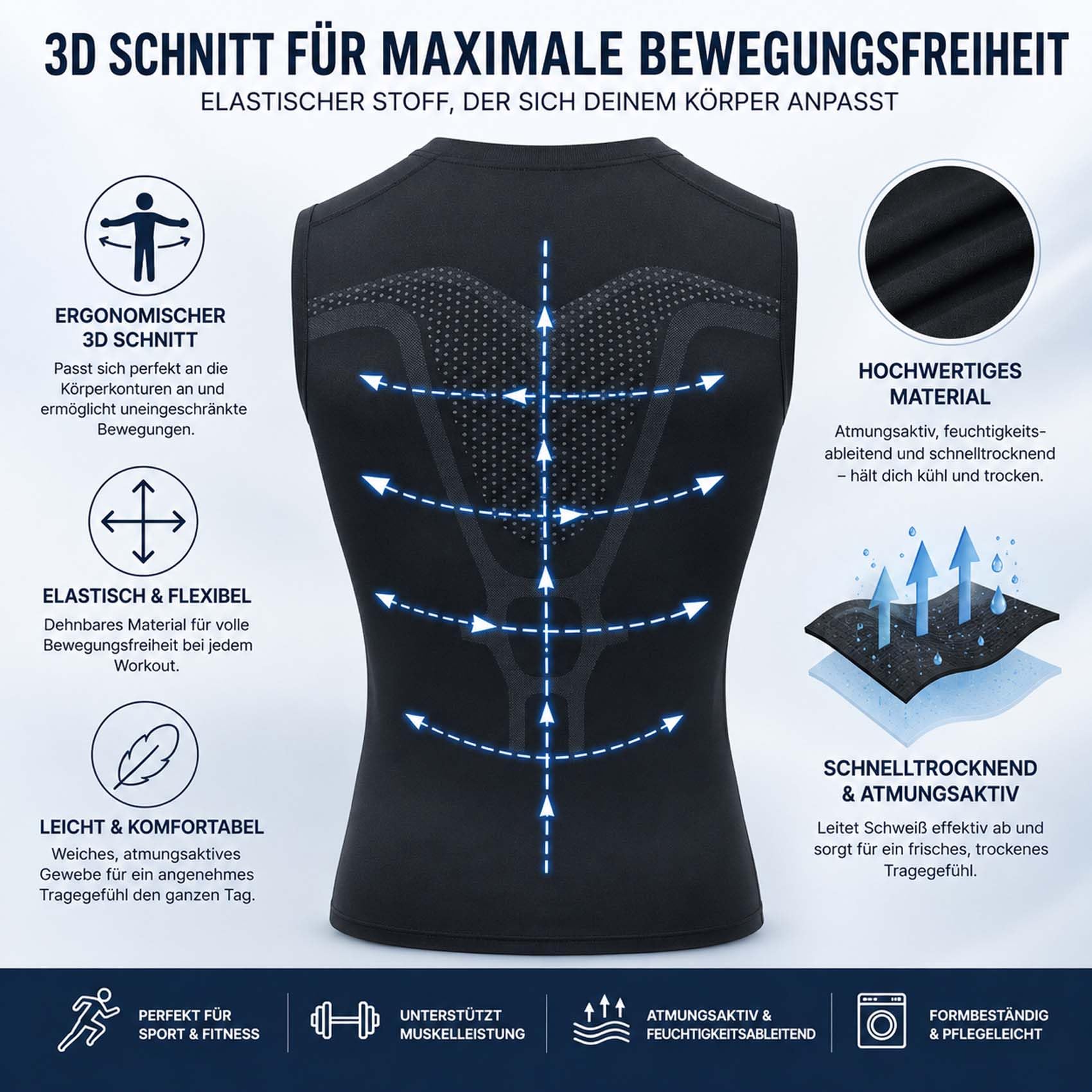 Lunovia Shirt, Lunovia V Shape Shirt, Kompression Shirts Herren, Schnell Trocknend & Atmungsaktiv, Komfortable Passform für Fitness & Alltag