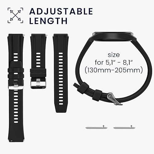 Miniatura 5 de kwmobile Correa compatible con Huawei Watch Ultimate  GT3 Pro de 1.811 in - Correa de reloj de silicona de repuesto - Negro