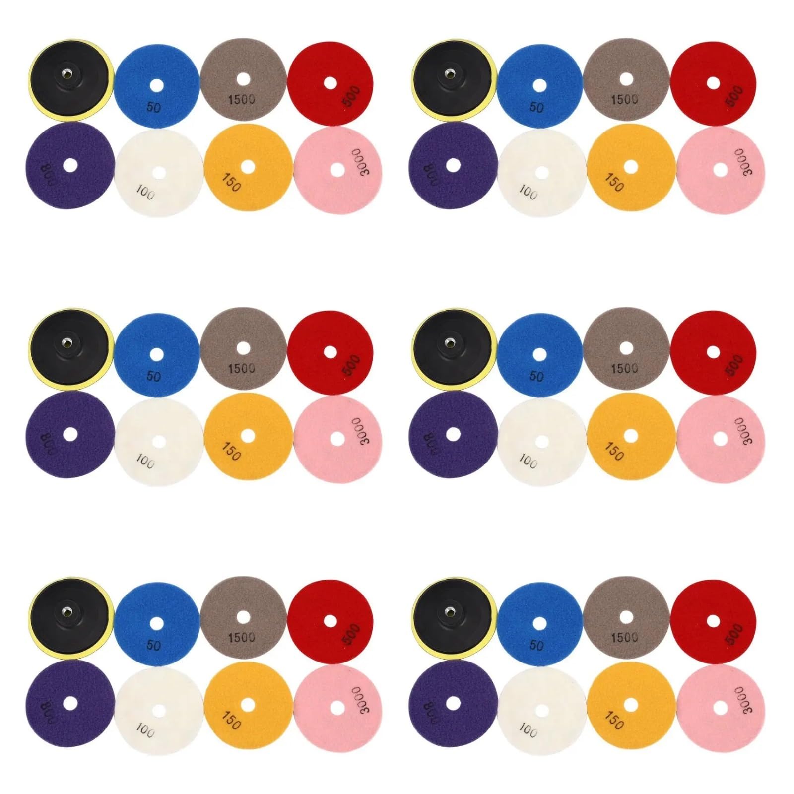 Juego de almohadillas pulido diamante 4 pulgadas en húmedo/seco