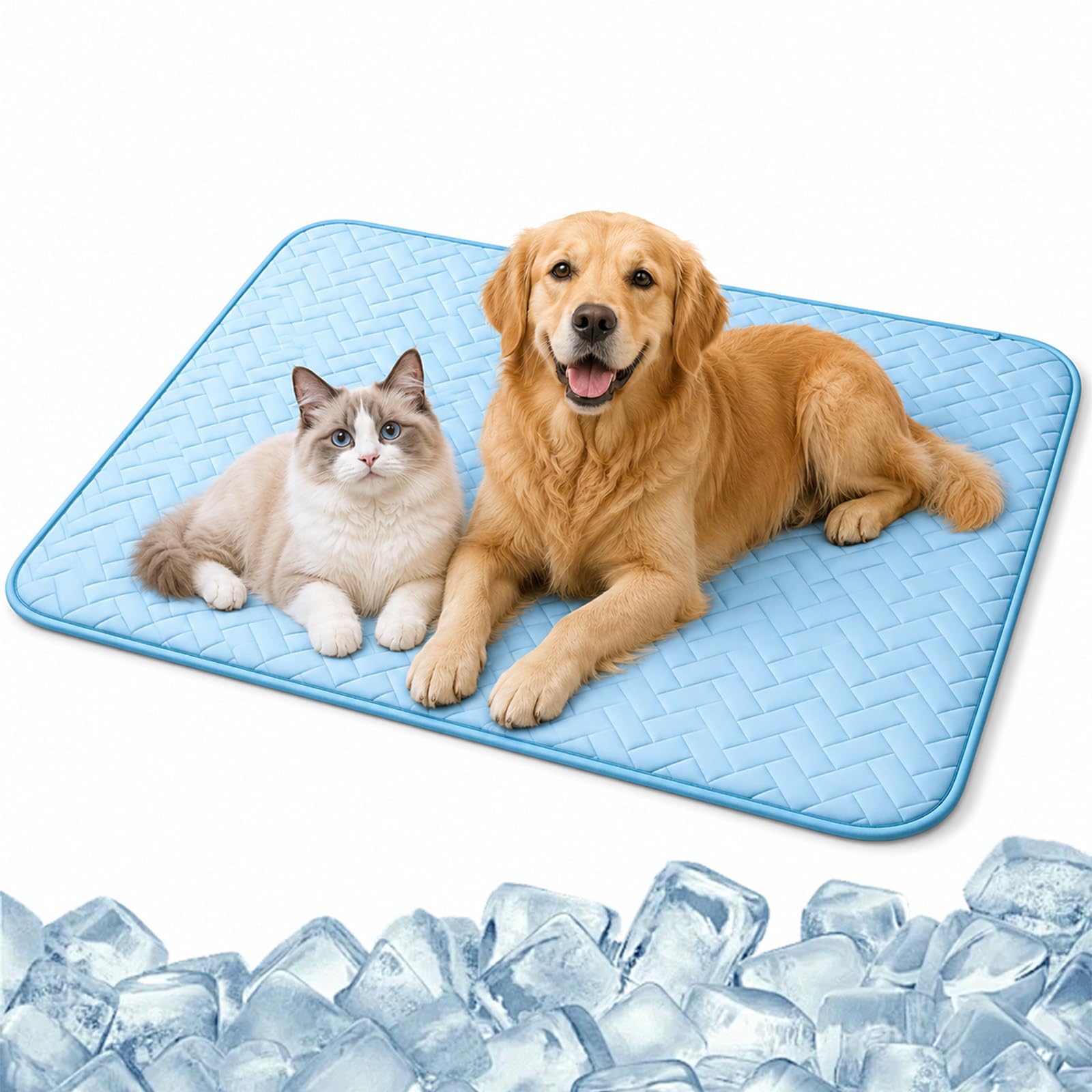 NNBWLMAEE Cat Cooling Mat - S/M/L/XL/XXL Pet Ice Silk Cold Pad | Dog Foldable Cooling Mat | Washable Scratch | for Indoor Outdoor Summer Home Backyard Apartment Living Room Bedroom Balcony (S)