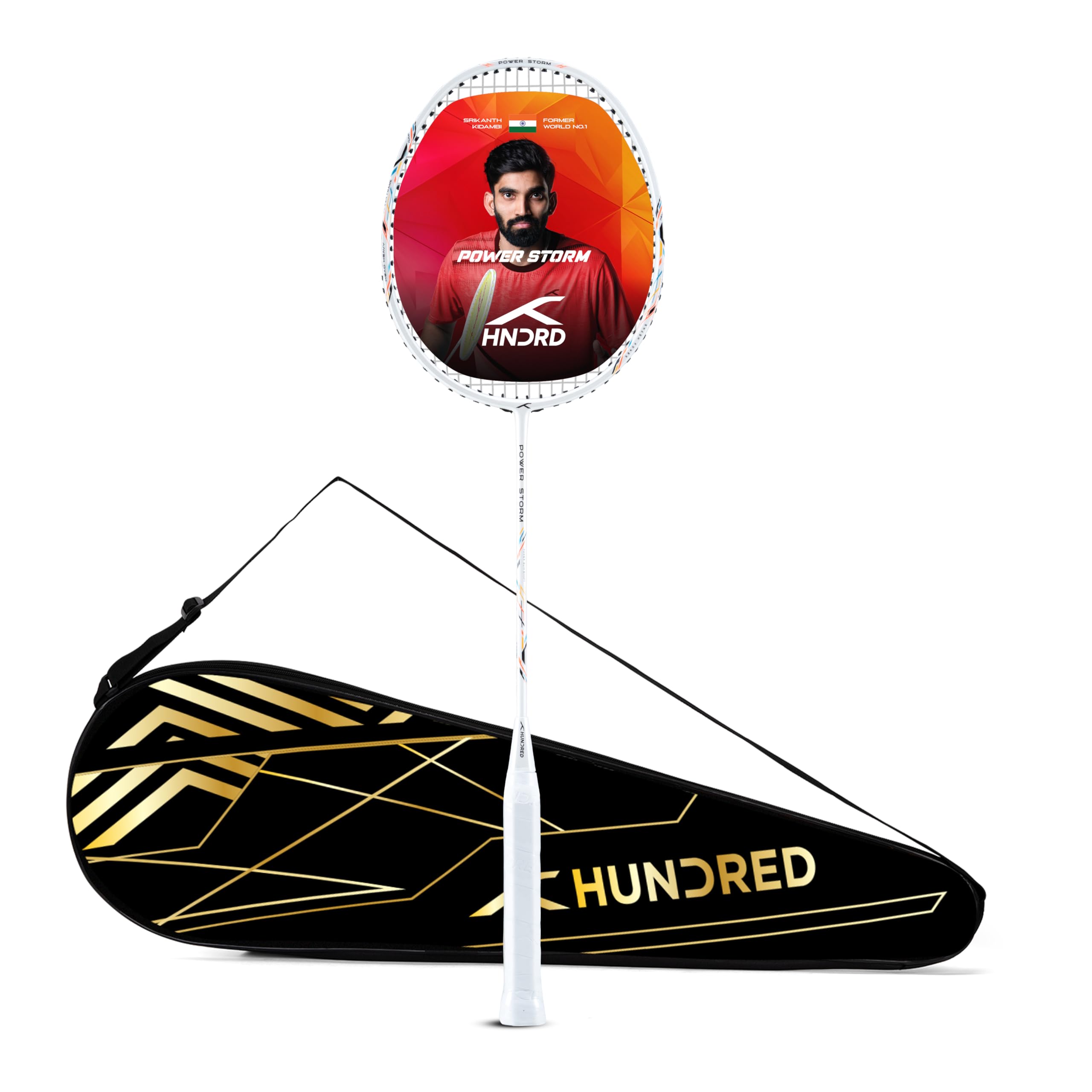 Hundred Power Storm Badminton Racket with Full Cover-image-20