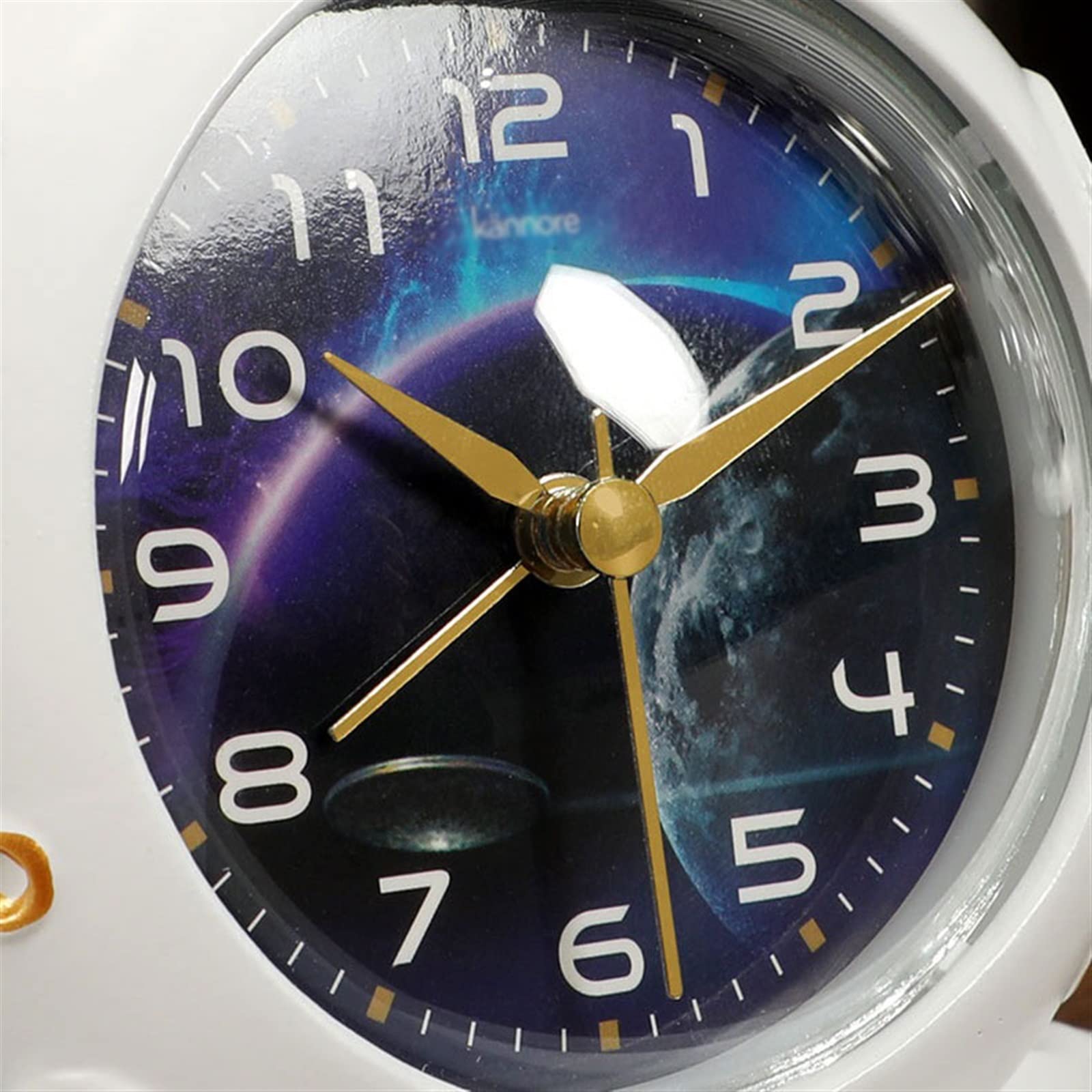 Décorative Horloge de Bureau créative lumière Domestique Luxe Salon Dessin animé réveil Bureau décoration Horloge pour Bureau Chambre Table(Silver)