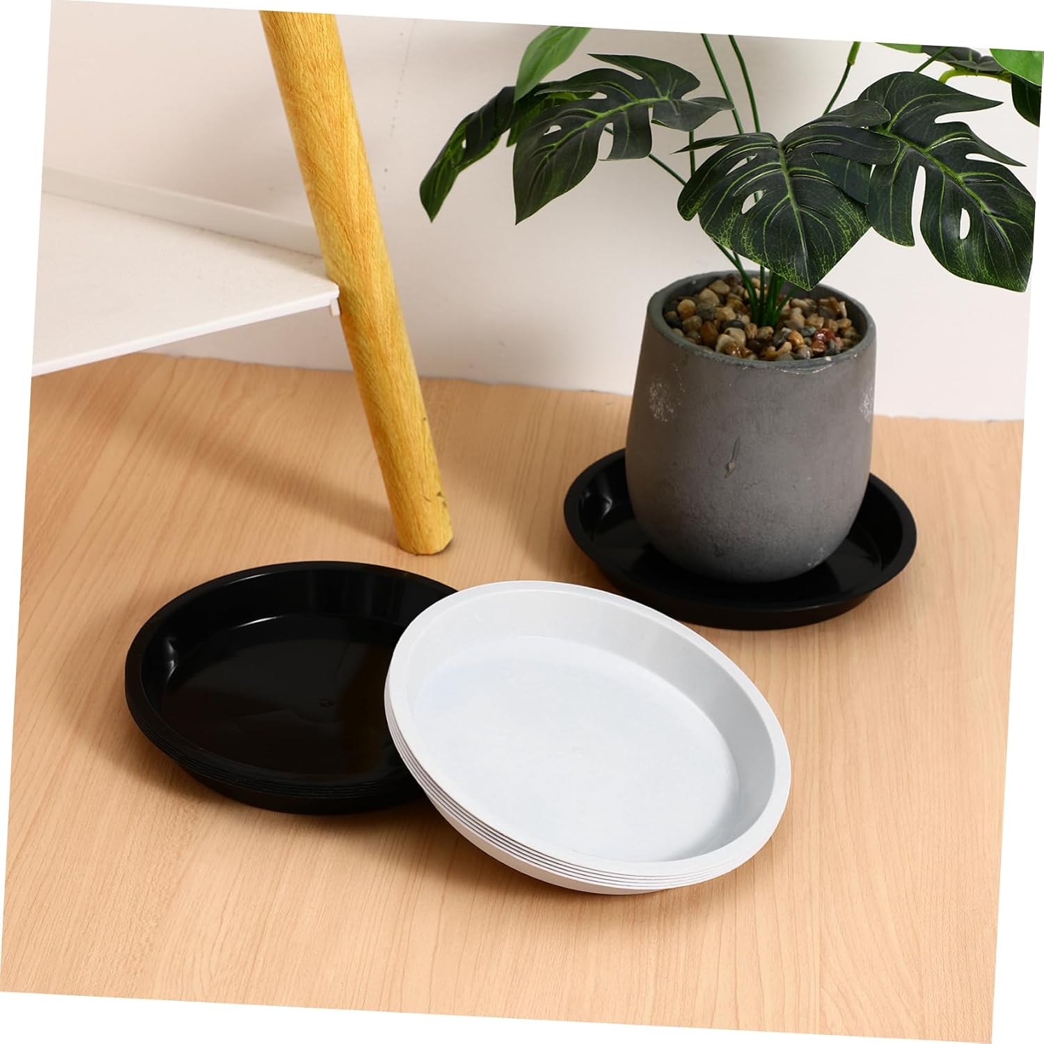 BESTonZON 12Pcs Plant Saucers Durable Round Drainage Trays for Pots Stable Base Water Catcher for Flowers and Succulents