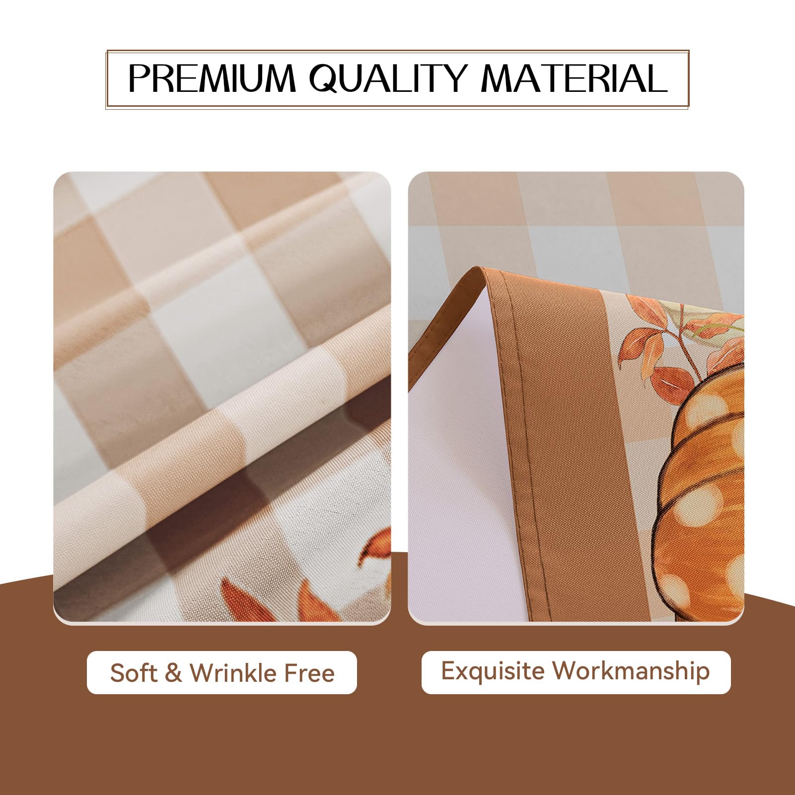 Romanstile Tovaglia antimacchia 240x140 cm autunnale Rettangolare per 6-10 posti Tovaglie a quadri da esterno impermeabile con motivo a zucca arancione Decor tavola per halloween,cucina,campeggio