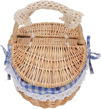 Mingzhe Wicker Picnic Basket Elegant Portable Hamper for Outdoor Activities and Home Decor