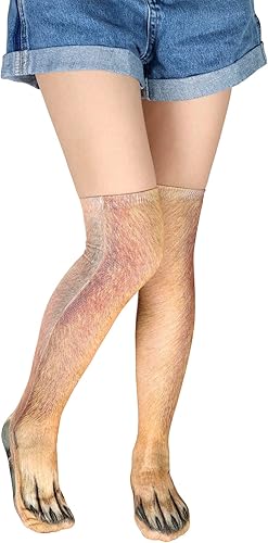 FreeNFond Funny Socks Animal Paw Knee Tube Party Stockings Gag Gifts for Christmas White Elephant Gift Exchange