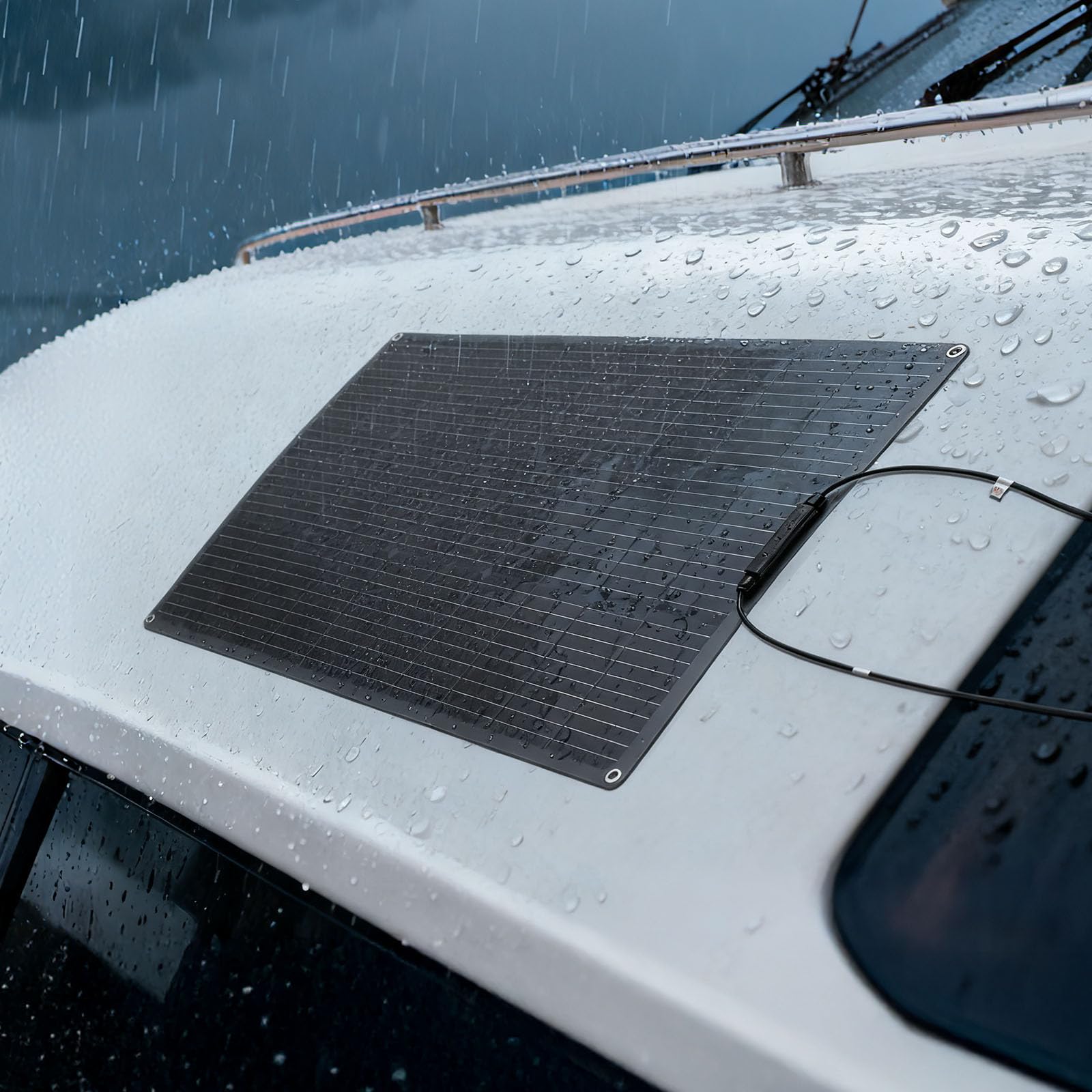 VEVOR Pannello Solare Monocristallino Semi-Flessibile da 100 W, Caricabatterie Mono Off-Grid con Alta Efficienza con Uscita MC4, Impermeabile IP67 per Superfici Curve di Cabine di Camper e Auto