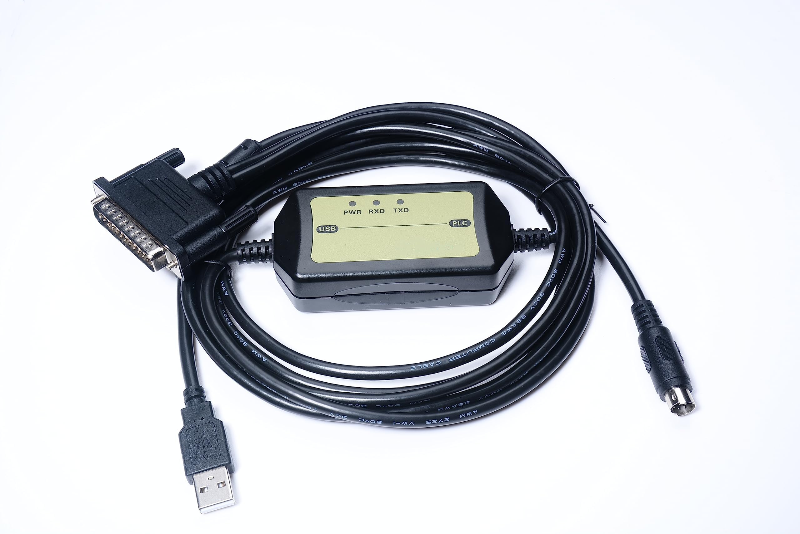 Isolated Programming Cable for Mitsubishi PLC FX and A Series, Compatible with F2/A00/A1S and FX2N/1N/1S, for USB-SC09 Replacement, 6 FT