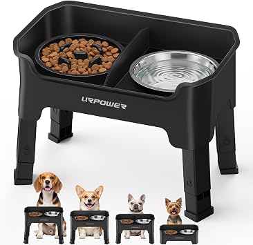 20% off: URPOWER Mess Proof Elevated Dog Bowls for Small Dogs with Slow Feeder