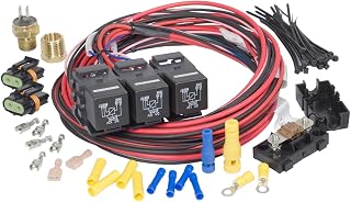 Painless Performance 30117 Dual Activation Electric Fan Relay Kit with Thermostat Switch - A/C & Temp Activated Cooling
